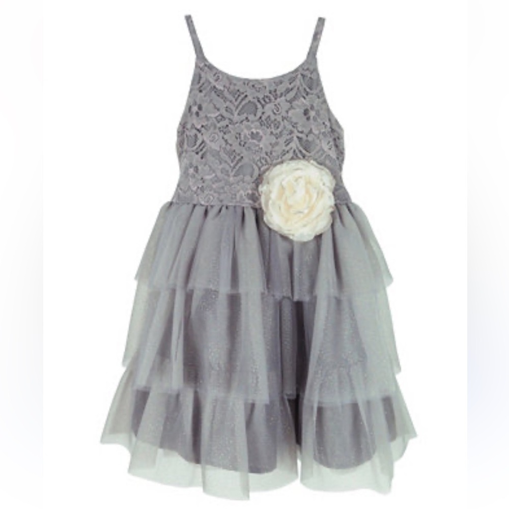 NWT Pink & Violet‎ Toddler Girls Tutu Lace & Mesh Sparkle Dress Holiday